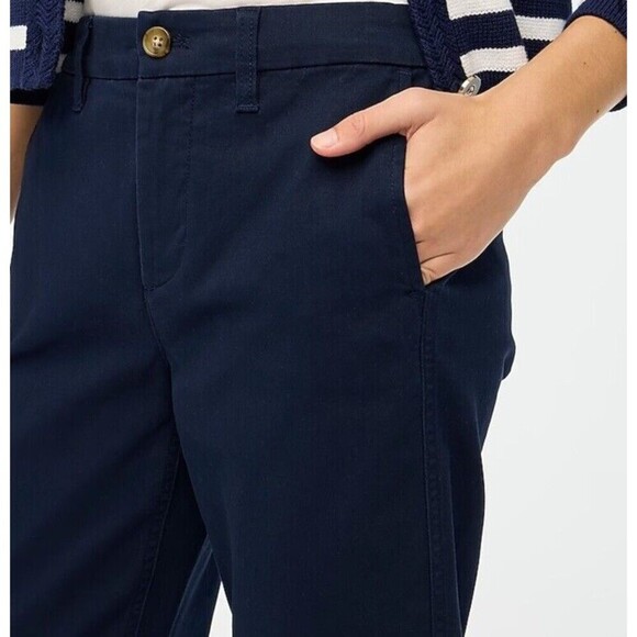 J.CREW High-rise Girlfriend Chino Pant Size 0 Navy Blue NEW Preppy Nautical - Picture 4 of 14